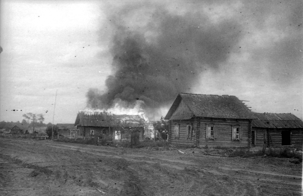 горящие деревни во время Великой Отечественной Войны
